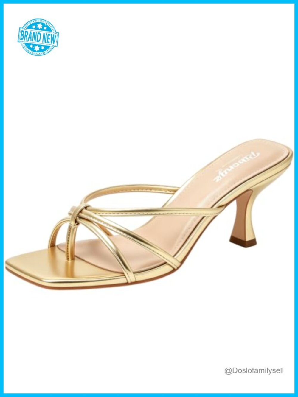 Kitten Heel Square Open Toe Strappy Mule Sandals Backless Slip On Dressy Summer